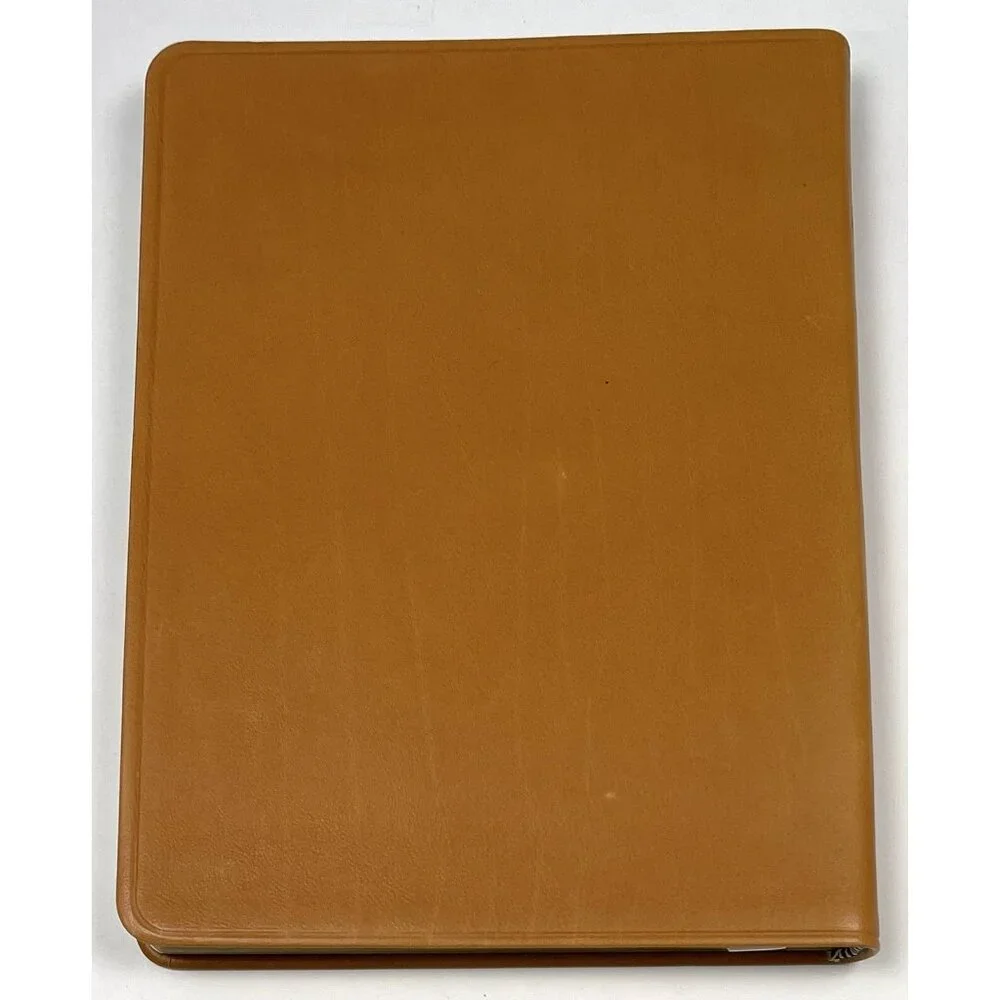 VTG Unused 2009 The Vertical DESK DIARY Camel Leather Gilded Personalized FMO